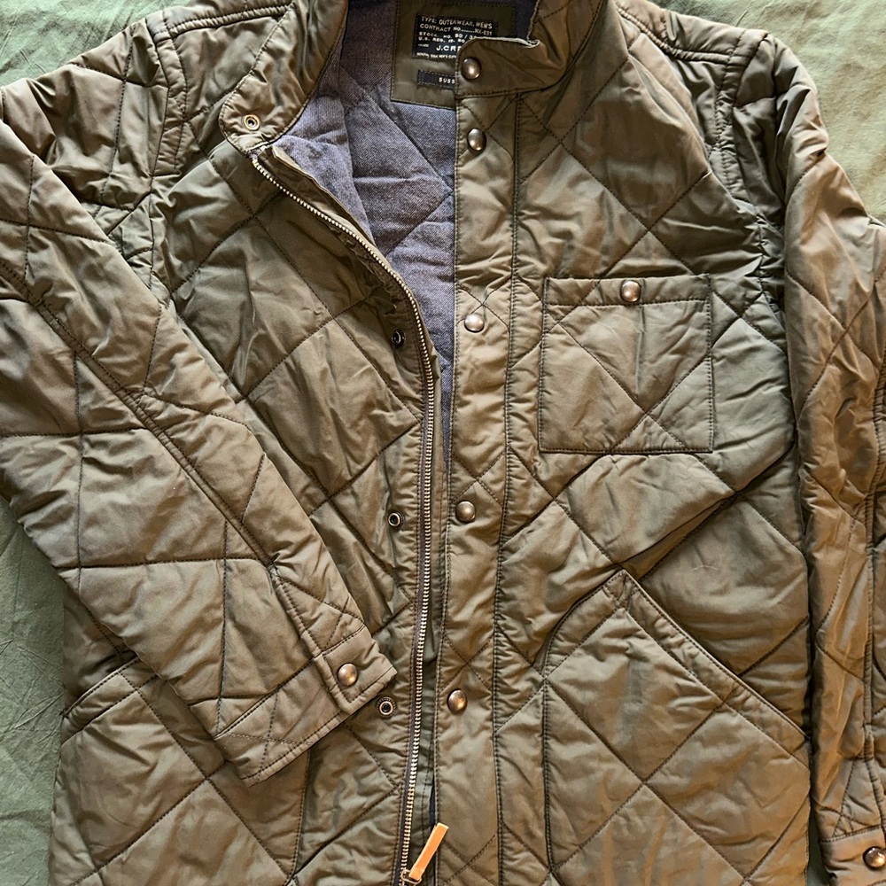 Men's Quilted Olive Jacket